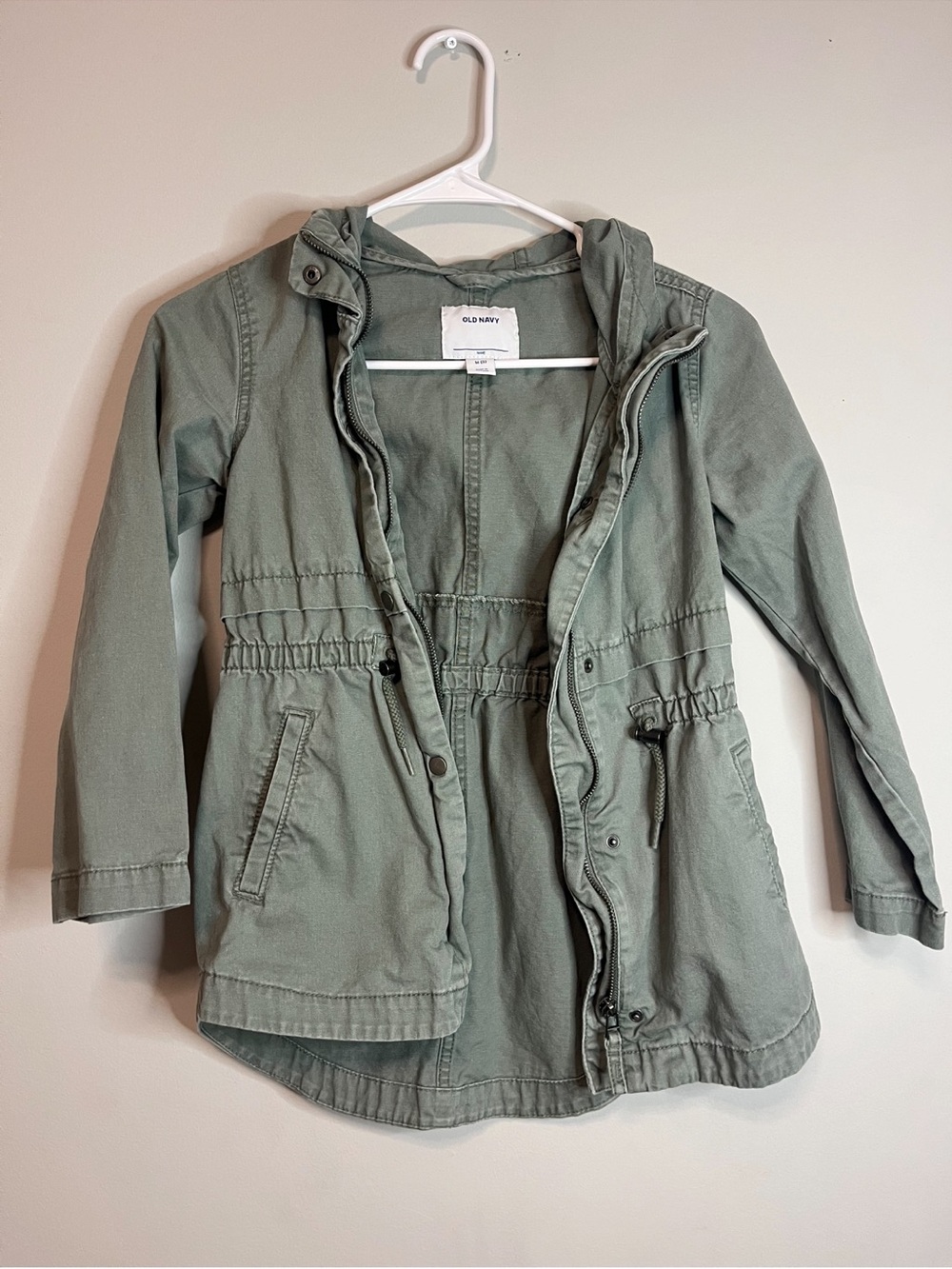 Old Navy Olive Green Utility Anorak Jacket medium 8 girls